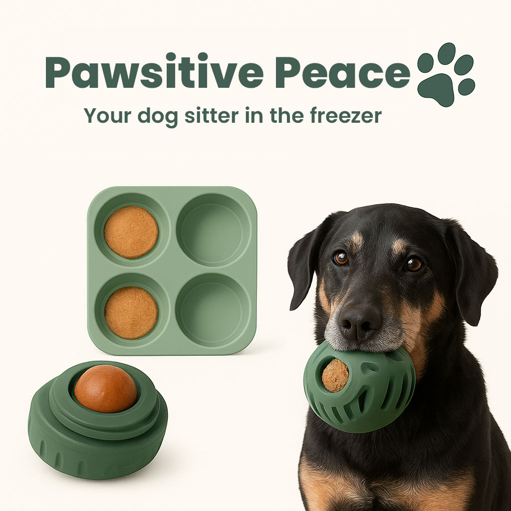 Interactive dog toy dishwasher safe freezable pupsicle with treat tray for mental stimulation
